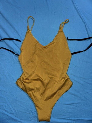 Pull & Bear one-piece swimsuit mustard color size 38