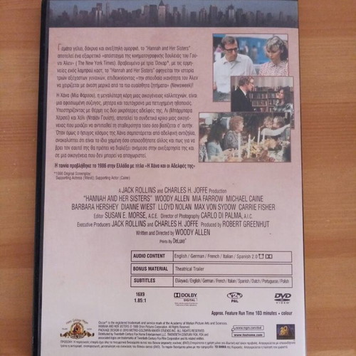 Hannah and Her Sisters DVD like new with subtitles