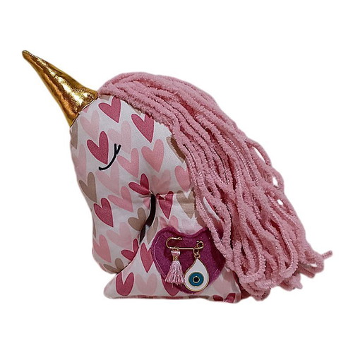 Unicorn baby amulet custom made with hearts and pin