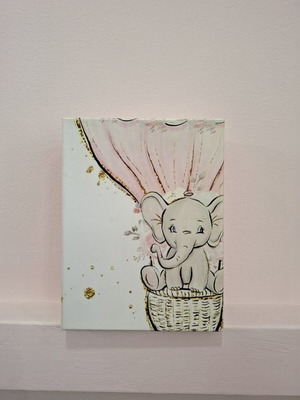 Jewelry storage box with elephant used, cardboard