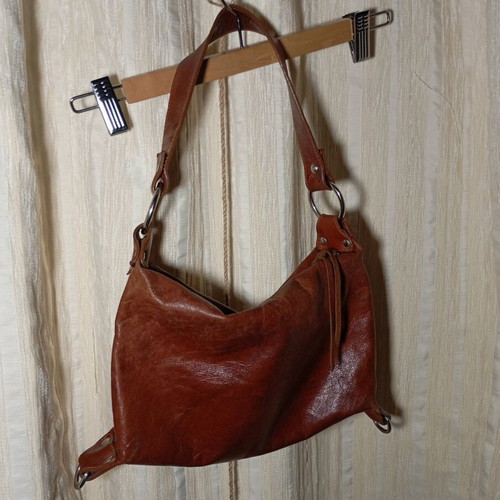 Gianni Notaro leather shoulder bag used brown genuine leather