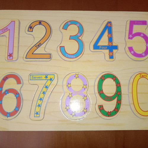 Wooden Educational Puzzle Numbers, Shapes & Colors like new