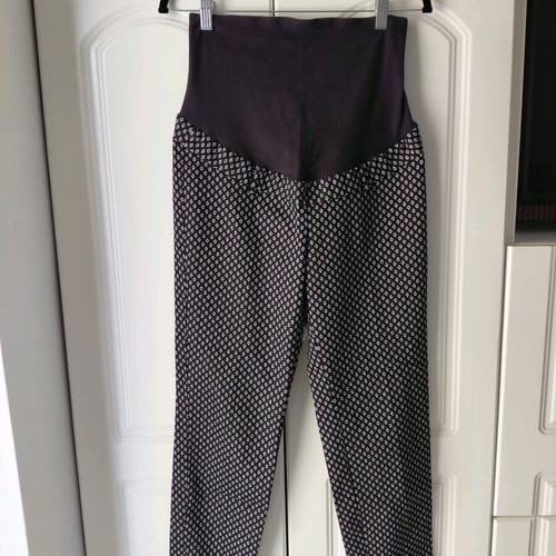 H&M fabric maternity pants used, black and white