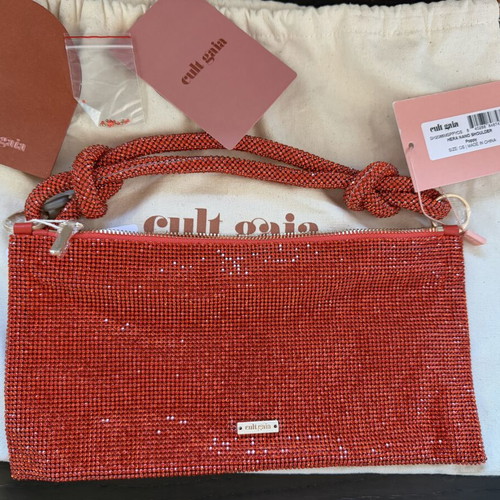 Cult Gaia Hera Nano shoulder bag new, red with crystals