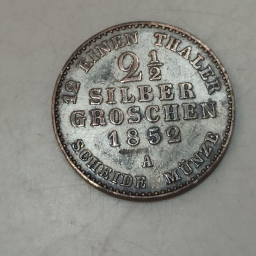 Prussia silver coin 2 1/2 groschen 1852