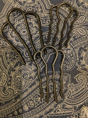 Hair bun pin new, black, 1 piece