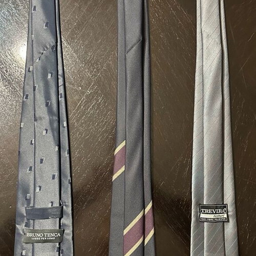 Set of 3 vintage men's ties Bruno Tenca, Trevira & Crest design like new