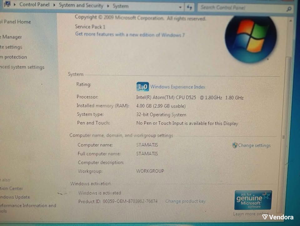 Τερματικό Posiflex KS7215 μεταχειρισμένο με οθόνη αφής 15'' και SSD 150GB