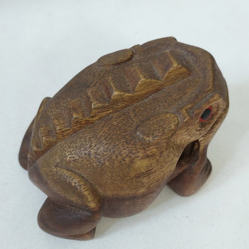 Wooden decorative frog like new, handmade from Thailand