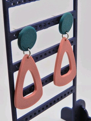 3D Printed Earrings New With Geometric Minimal Design