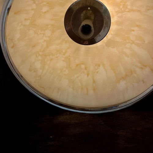 Vintage mid-century ceiling light used, glass and metal