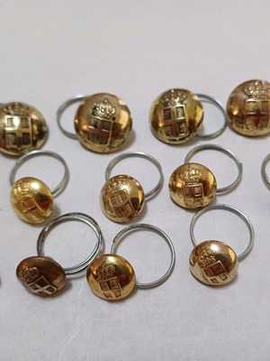 Military buttons used, pack of 12 from officer uniform