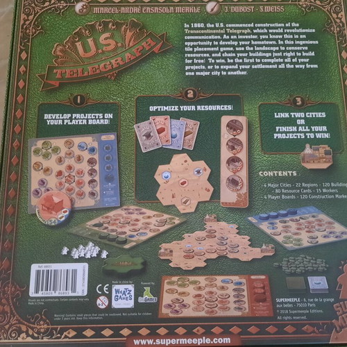U.S Telegraph board game for 2-4 players 10+ by Super Meeple