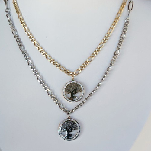 Steel Necklace New, Gold and Silver Color