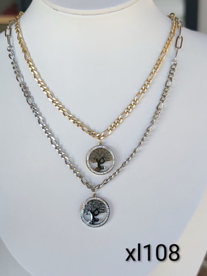 Steel Necklace New, Gold and Silver Color