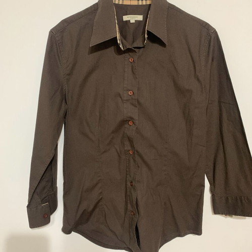 Burberry 3/4 sleeve shirt used, brown size M