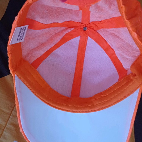 Women's hat with sequins like new, orange color