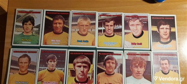  sillektika chartakia WOLVERHAMPTON WANDERERS A&BC ORANGE BACK 1970 FOOTBALL TRADE CARDS