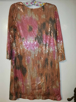 Dress with small shiny sequins, multicolor