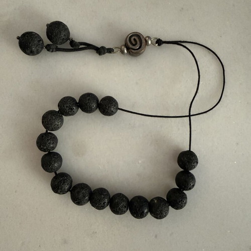 Handmade komboloi with natural lava beads like new