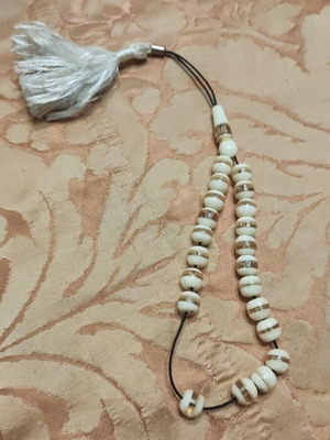Vintage worry beads with two-tone beads used