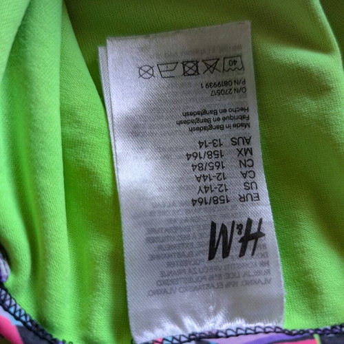 H&M swimsuit multicolored like new, for teenage 12-14y, size XS/S
