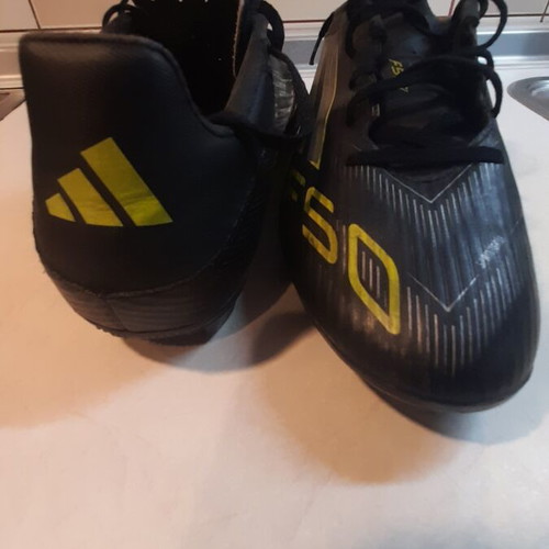 Adidas Performance F50 Club football shoes, black with studs, size 42
