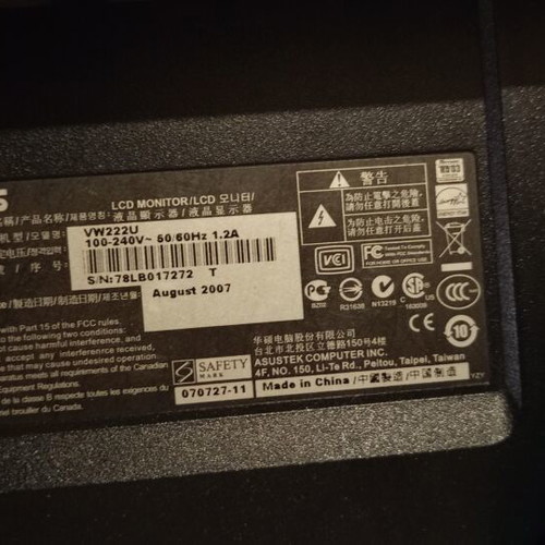 ASUS 20-inch monitor for PC