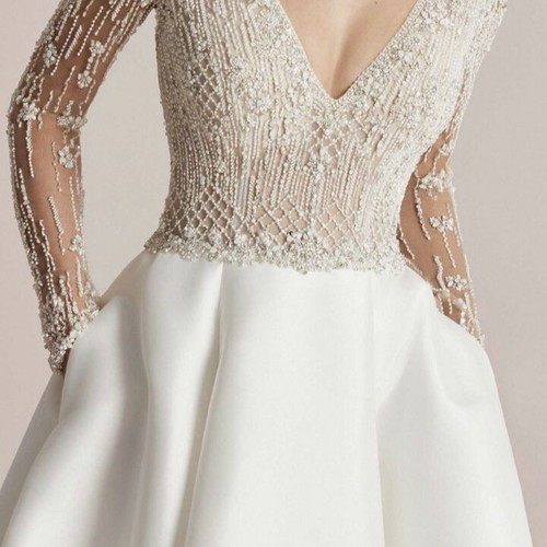 Justin Alexander wedding dress new, size L 40 12, white