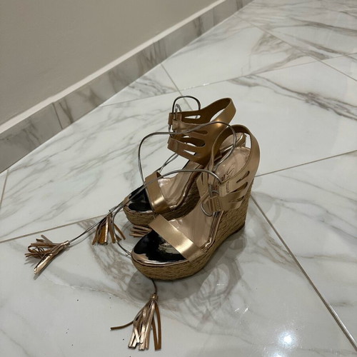 Sante platform sandals used, bronze, size 37