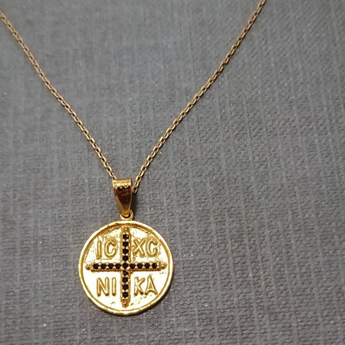 Gold-plated silver Konstantinato 925 necklace new with box and bag