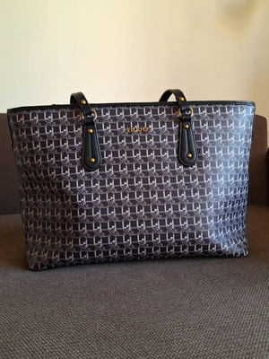 Liu Jo tote bag used, large black shoulder bag with logo