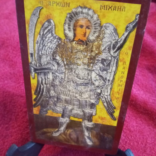 Icon of Archangel Michael handmade, like new, 16x10 cm
