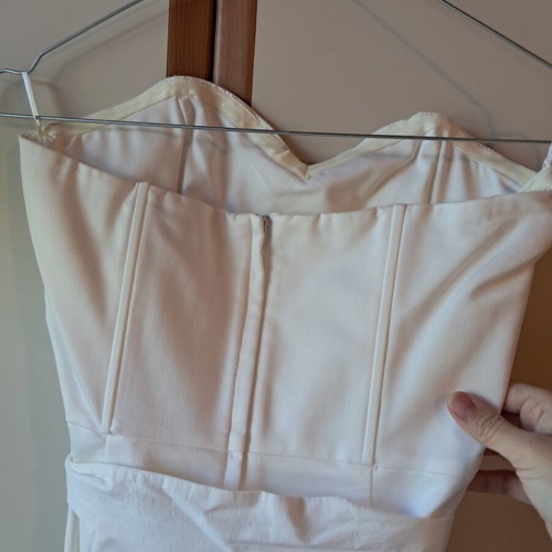 H&M white mini strapless dress with belt