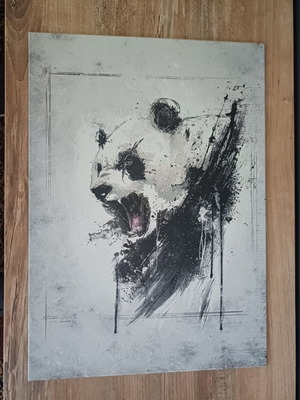 Displate Metal Poster Angry Panda by Ateyo like new
