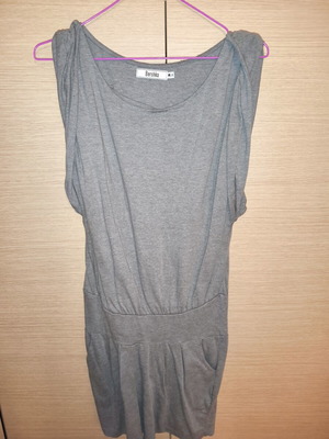 Bershka short sleeveless dress used, gray, size M