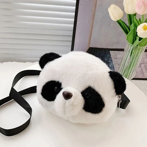 Panda plush bag 18cm×8cm×15cm with strap new