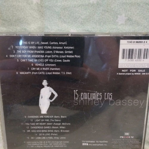 15 Hits of Shirley Bassey CD used, jazz, pop