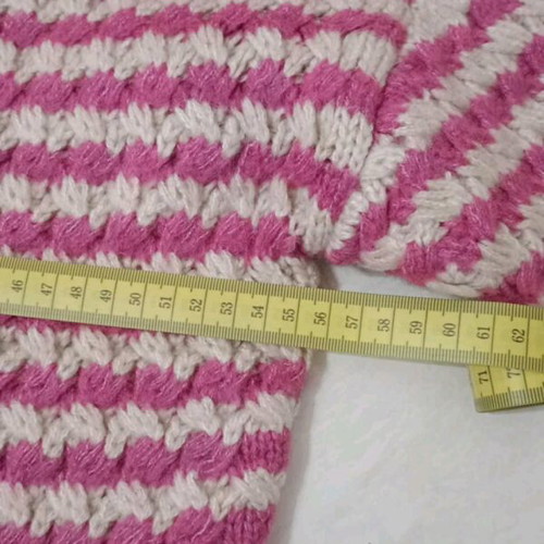 Knitted sweater new, winter, pink and purple stripes, oversize
