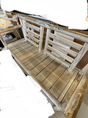 Wooden outdoor sofa, waterproof, natural wood