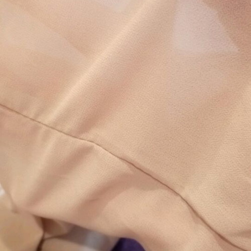 Women's beige top like new, neck tie, elastic cuffs