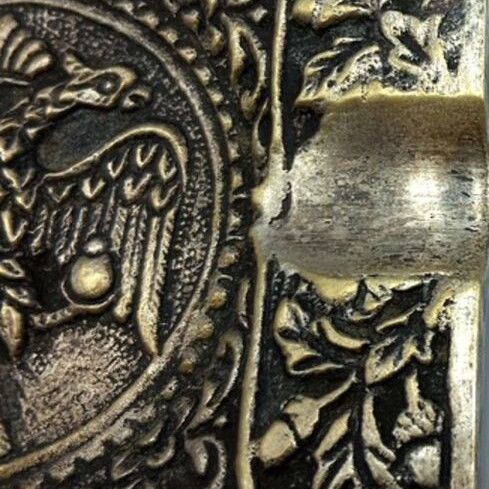 Vintage metal ashtray with Byzantine double-headed eagle, like new
