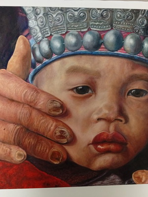 Oil painting on canvas 1m x 70cm like new
