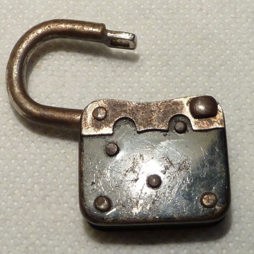 Vintage German branded padlock with key, used