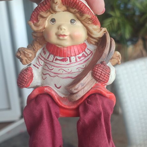 Winter Christmas decoration girl figurine