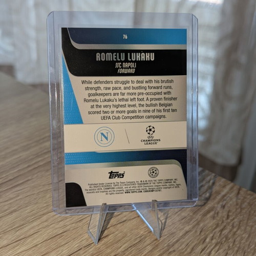 Romelu Lukaku 2025-26 Topps UEFA Club Competitions Diamond Cracked Ice Parallel card, like new