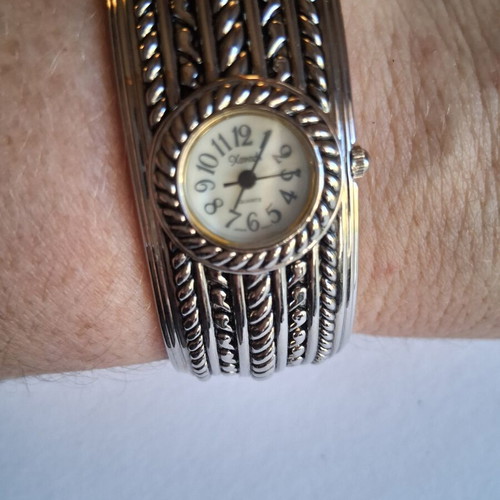 Geneva Vintage Wristwatch Cuff Silver Like New