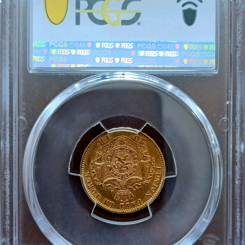 Gold Coin 20 Francs Belgium 1870 Leopold II like new