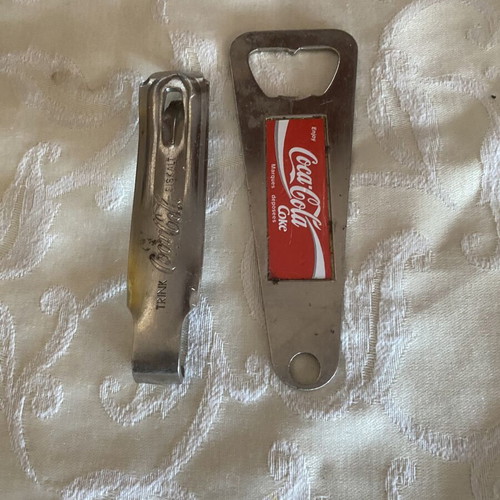 Coca Cola vintage bottle openers used, set of 2 from the 90s