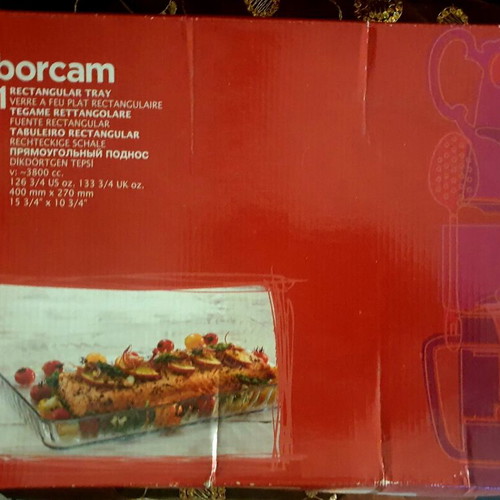Borcam Heat-Resistant Glass Tray New, 40x27 cm, 3.6L